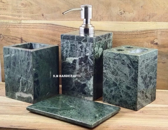 Green Forest Marble Bath Set Luxury Bathroom Bathroom | Etsy