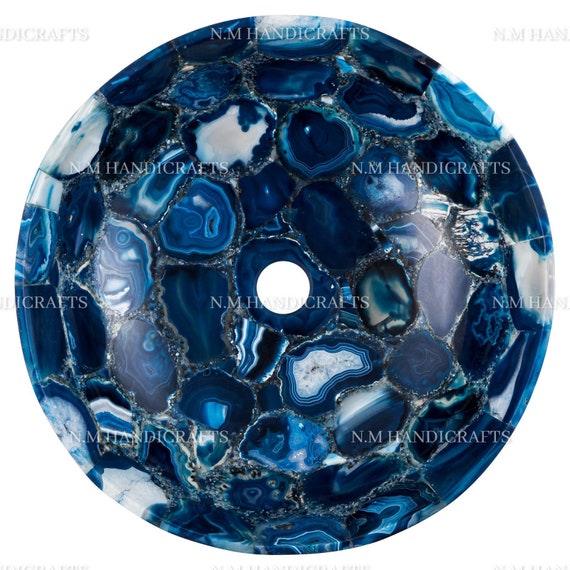 Blue Agate Stone Sink, Blue Agate Wash Basin, Gems Stone Sink, Bathroom & Kitchen Sink, Bathroom Accessory, Washroom Sink, Luxury Stone Sink