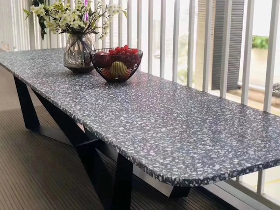 Black granite top dining table deals