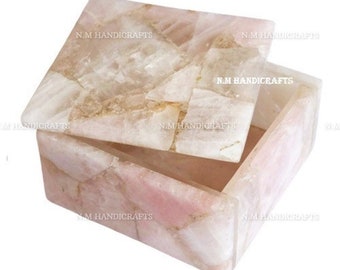 Rose Quartz Box, Quartz Jewelry Box, Trinket Box, Multi Purpose Box, Unique Gift For Her, Handcrafted Jewel Box, Multi Use Box, Couple Gift