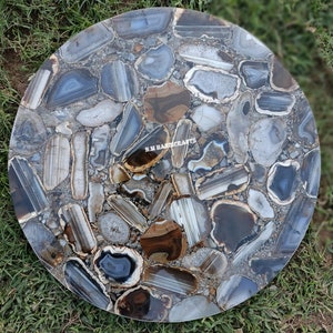 Natural Mix Agate Coffee Table, Natural Agate Coffee Table, Agate Center Table For Home, Agate Luxury Table For Restaurants and Hotels
