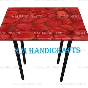 Roter Achat Couchtisch, Couchtisch, Wohnzimmertisch, Roter Achat Beistelltisch, Esstisch, Mitteltisch, Roter Steintisch, Achattisch