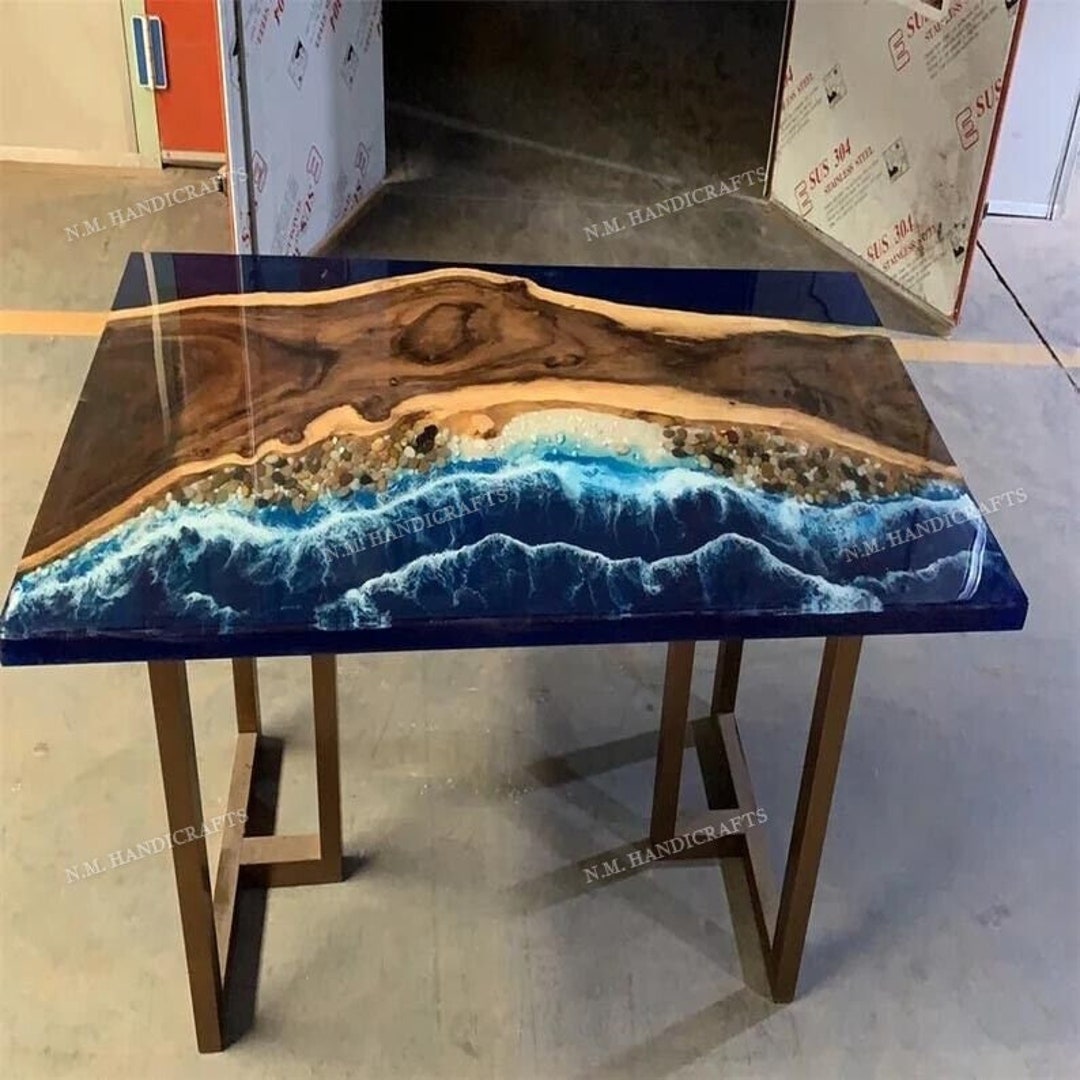 Wood Epoxy River Table Coffee Table Dining Table Center Etsy