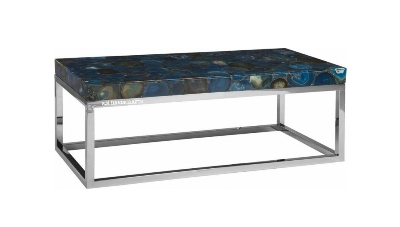 Blue Agate Counter Slab, Bench Table, Kitchen Slab, Console Table, Agate Bench, Side Table, Agate Console Table, Home And Office Decor