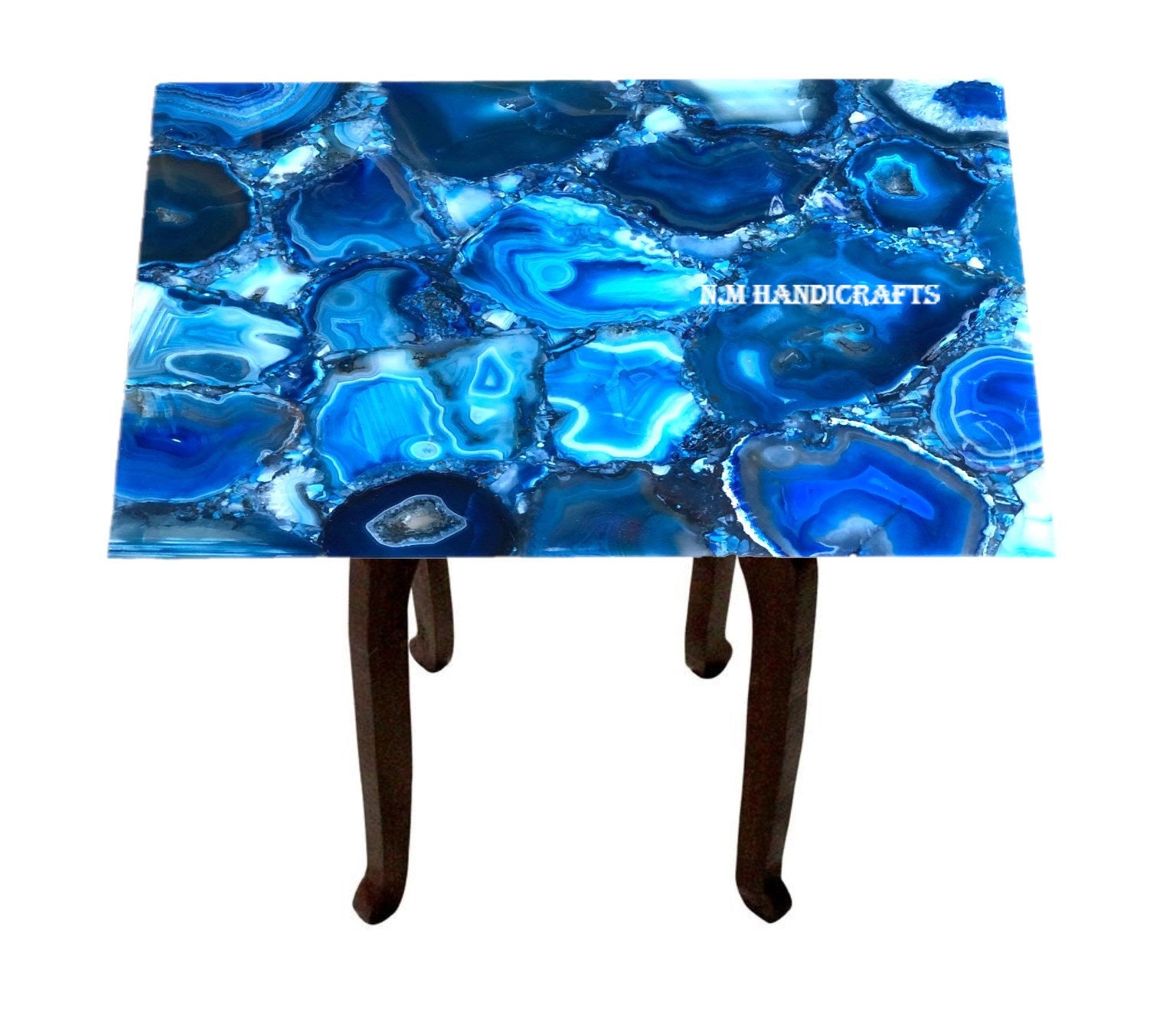 Blue Agate Table Top Agate Coffee Table Agate Console Table Etsy