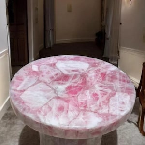 Rose Quartz Coffee Table, Quartz Side Table Top, Living Room Table Top, Patio Table, Lovely Gift, Gift For Her, Home Decor, Office Decor