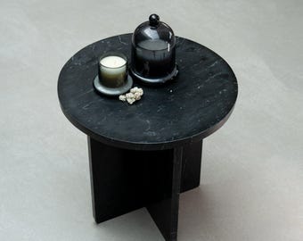 Tablero de mesa de mármol negro, mesa auxiliar de mármol negro, mesa de centro para el hogar, mesa de sala de estar de mármol con soporte de mármol, mesa de restaurante