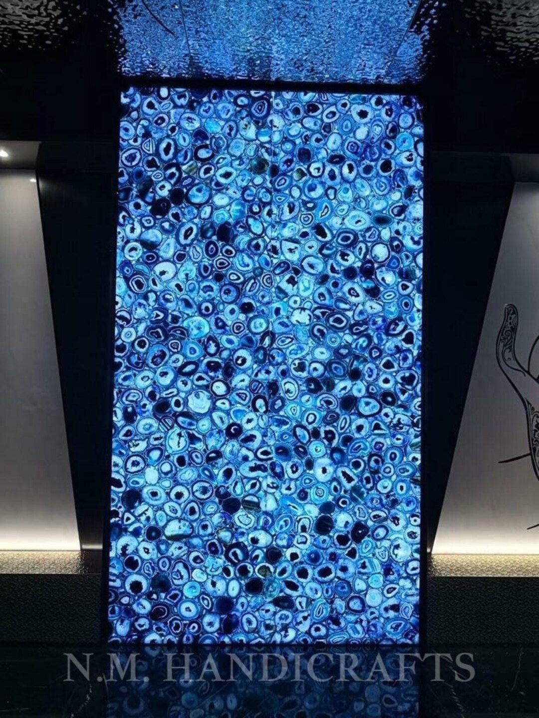 Blue Agate Counter Slabs Blue Agate Home Furniture Agate Etsy