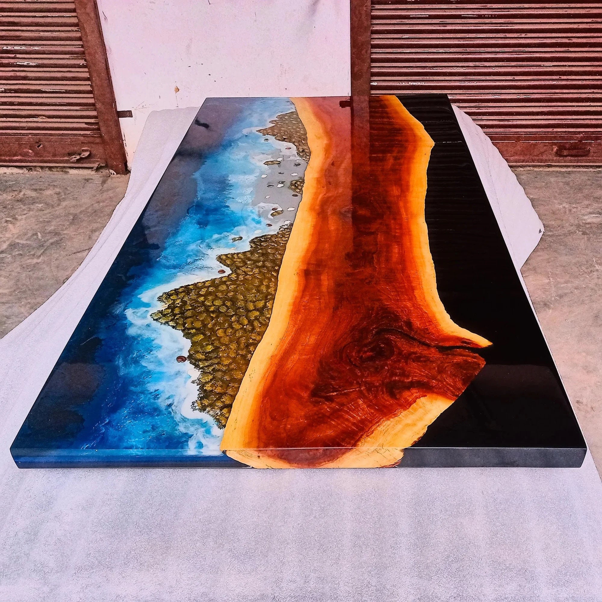 Ocean Table Top Resin Table Dining Table Top Ocean Waves - Etsy