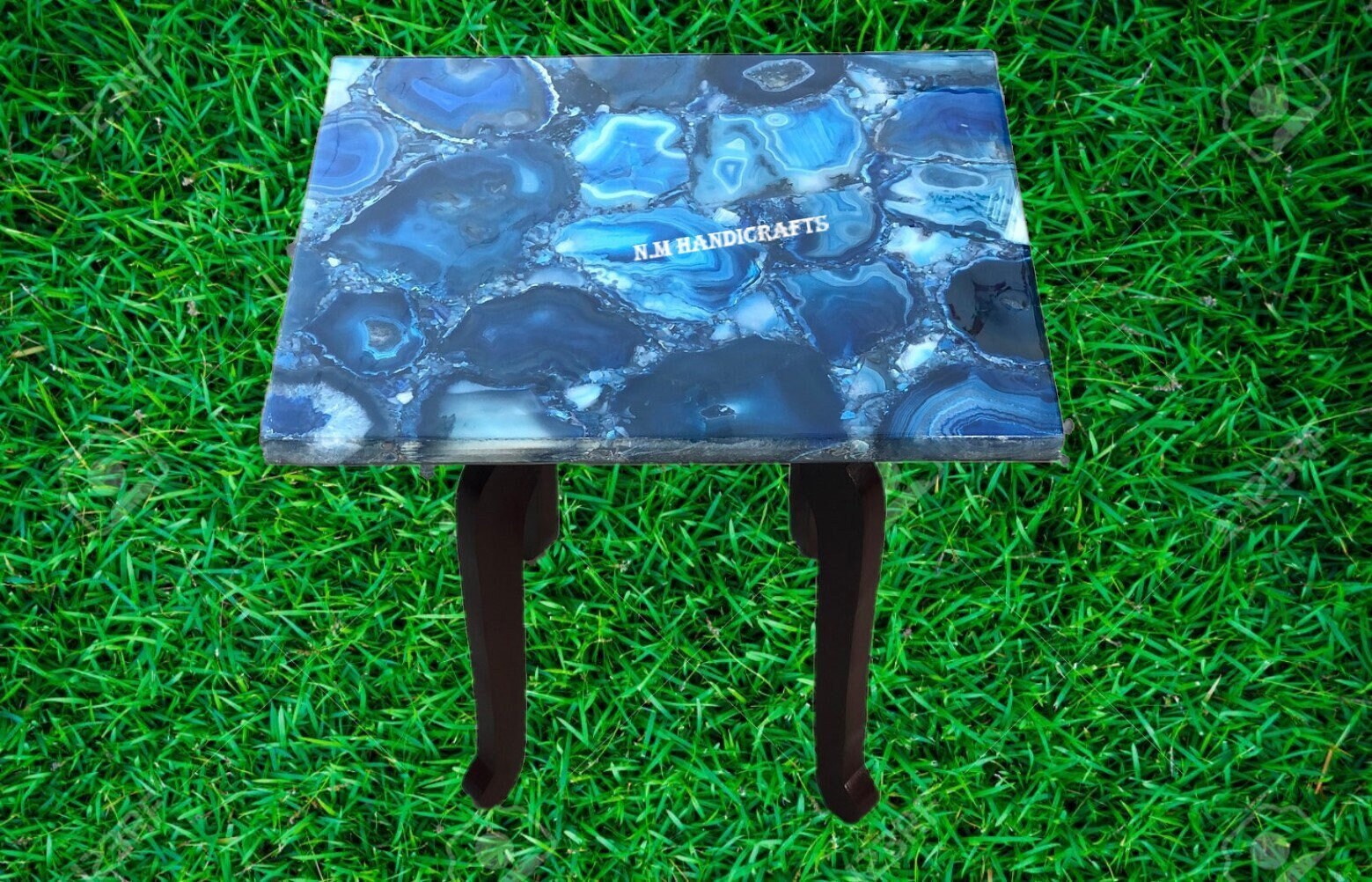 Blue Agate Table Top Agate Coffee Table Agate Console Table Etsy