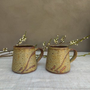 Handcrafted Clay Earthy Dual Tone Brown & Green Tea or Coffee Mug Small
