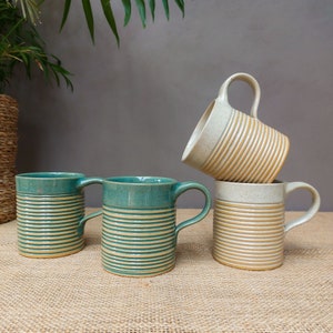 Handmade Speckled Stoneware Mug - Jade Green or Oatmeal