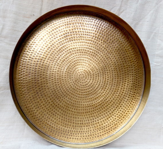 Creative Co-Op Round Hammered Metal Bowl, Gold Finish, 14