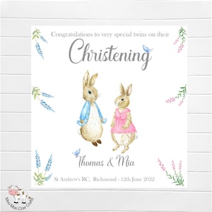 Grande carte de baptême personnalisée pour jumeaux, carte de baptême, cérémonie de baptême pour jumeaux, carte de baptême spéciale pour jumeaux, carte de luxe