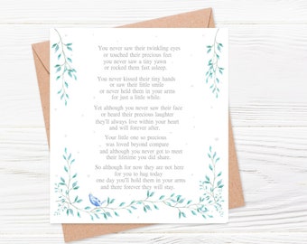 Miscarriage Card Sympathy Card Bereavement Card for Baby Loss Card Miscarriage Card Sympathy Card Child Loss Card Card following a death