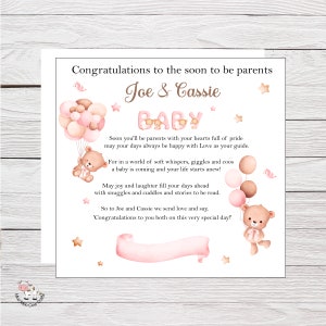 Carte baby shower, papier cadeau personnalisé et carte pour les futurs parents, papier cadeau, futures mamans et futurs papas, cartes et papier