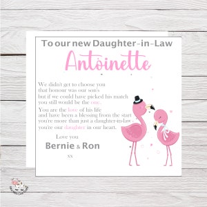 Nouvelle carte belle-fille, carte de mariage pour belle-fille, carte de mariage, nouvelle carte de belle-fille, carte pour nouvelle belle-fille, fait main