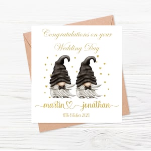 Carte de jour de mariage personnalisée, Groom & Groom, Carte de mariage de félicitations, Carte LGBT, Carte de mariage M. et M.