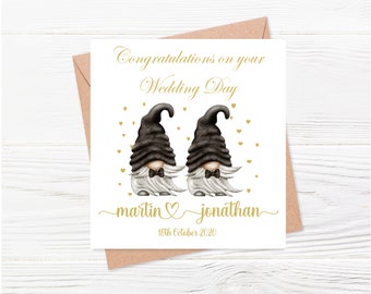 Personalised Wedding Day Card, Groom & Groom, Congratulations Wedding Card, LGBT Card, Mr and Mr Wedding Card