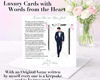 Personalised Son-in-Law Wedding Card: Original Sentimental Verse to Welcome Son in Law into Family