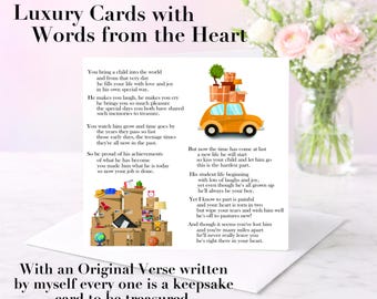 Card for Parents of Child Leaving home for University with an Emotional Verse: Luxury, Large