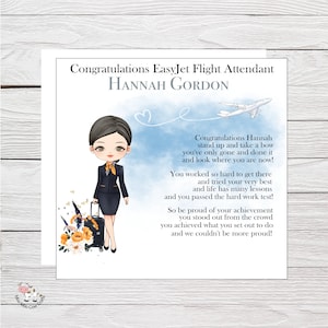 Félicitations à un nouveau membre du personnel de bord EasyJet, carte de membre du personnel de cabine EasyJet, carte Bravo, nouvelle carte de membre du personnel de cabine EasyJet