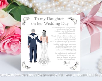 Wedding Card from Deceased Father to Daughter, Passed Away Father of the Bride Card, Wedding Remembrance Dad Card, In Loving Memory