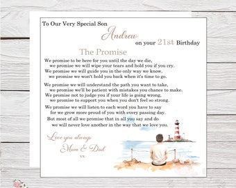 Large Personalised Son Card for 18th Birthday, Card to a Wonderful Son, 16th, 21st, Any Age, Matching Personalised Wrapping Paper