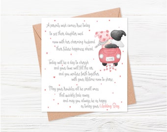 To Our Daughter and her Husband Wedding card, Daughter and new Husband Wedding Day Card, Wedding Card for Daughter and Partner, Wedding Day