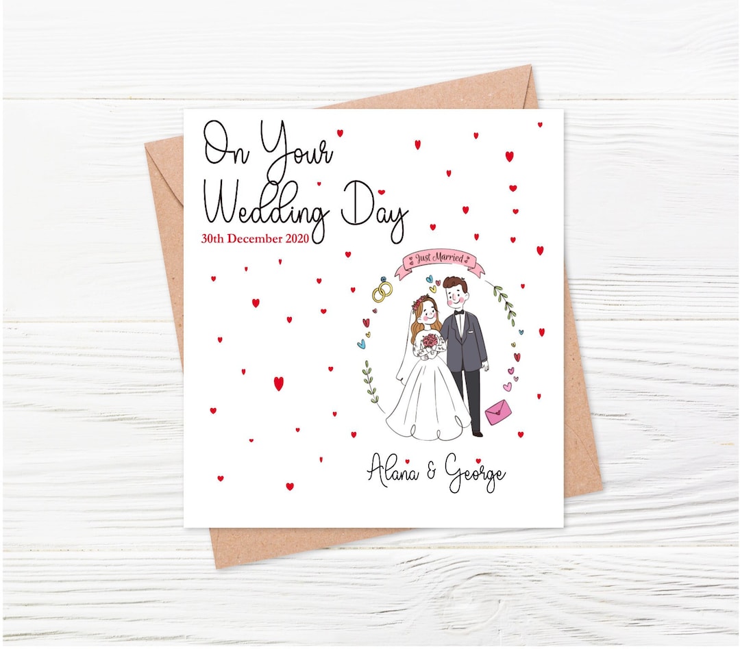 Wedding Day Card for Bride & Groom, Congratulations on Your Wedding Card,  the Happy Couple Personalised Wedding Day Card -  Canada