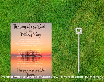 Personalised Memorial Fathers Day Card UK 2022, Heavenly Father&#39;s Day Card Dad,  Fathers Day Graveside Card Dad Daddy Da Pa