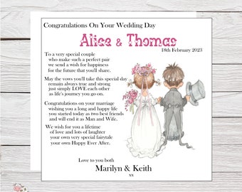 Personalised Wedding Card: Bride & Groom, Happy Couple