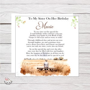 Carte d'anniversaire pour soeur, carte d'anniversaire pour soeur et papier d'emballage, emballage cadeau, carte d'anniversaire personnalisée et papier, carte sentimentale