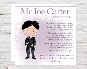 Thank You Funeral Director Card, Thank You Card, Thank You Card for Undertaker, Family Thank You To Funeral Company Undertakers Card