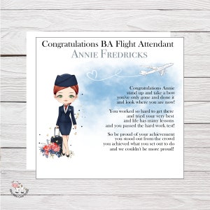 Félicitations à un nouvel agent de bord British Airways, carte d'équipage de cabine BA, carte bien fait, nouvelle carte d'agent de bord BA, poste d'équipage de cabine