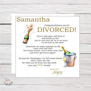 Félicitations pour votre carte de divorce, vous êtes enfin divorcé, carte enfin divorcé, maintenant vous êtes libre.
