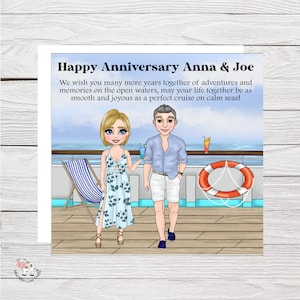 Carte d'anniversaire de mariage en croisière pour maman et papa, amis, croiseurs, carte d'anniversaire pour tous ceux qui aiment les croisières, emballage cadeau assorti
