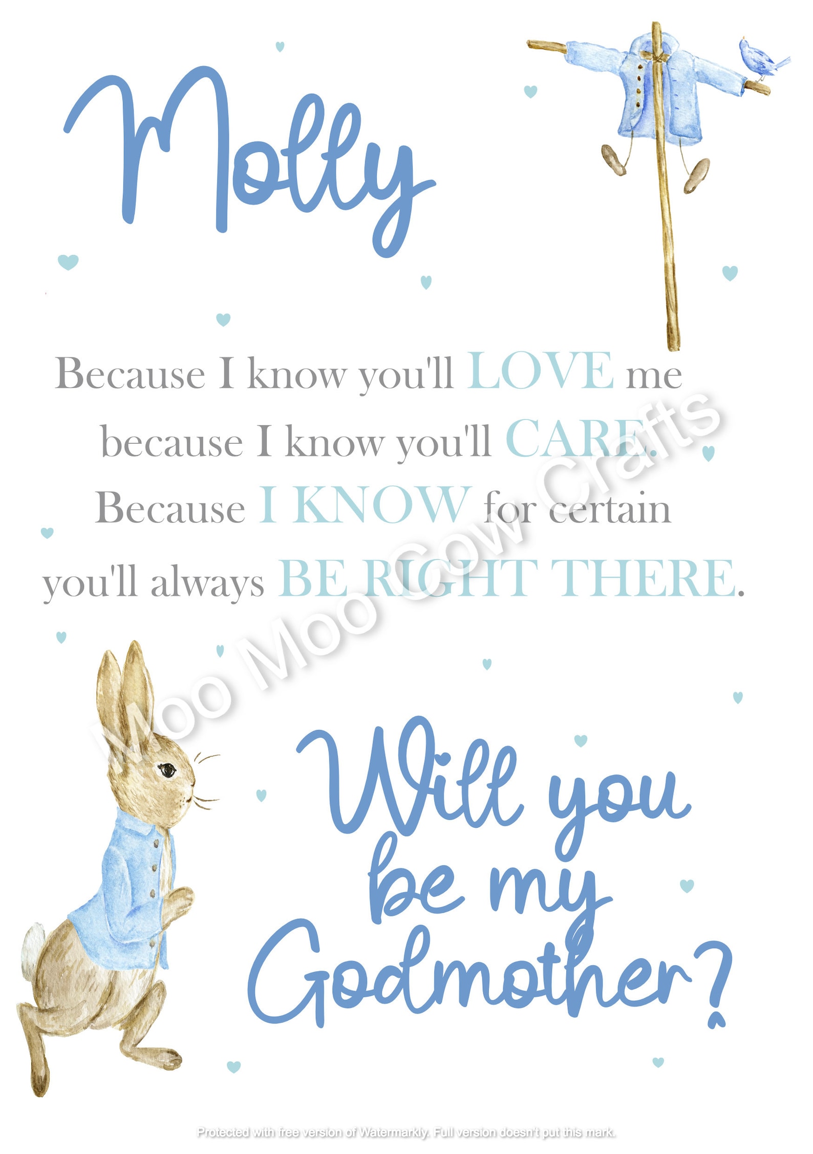 Personalised Will You Be My Godmother Card Godmother / Etsy