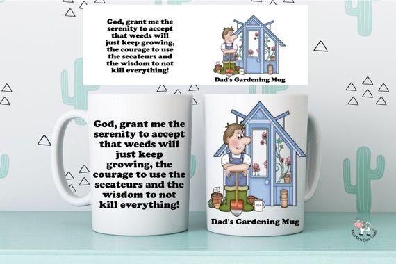 Gardening Mug: Funny Serenity Prayer Personalised Gift