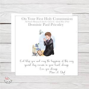 First Holy Communication Card, 1st Holy Communion Card for Son, Grandson, Nephew, God Son, Holy Communion Card and matching Wrapping Paper