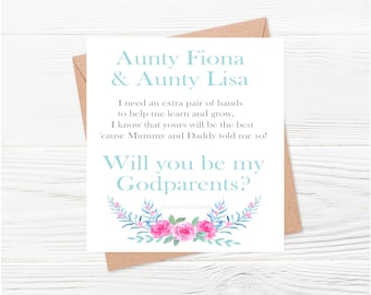 Will You Be My Godparents Card,Will you be my Godmother Invitation, Will you be my Godfather Card, Godparents Invitation Card, Godparents