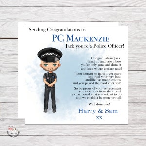 Félicitations à un nouvel officier de police, carte de policier nouvellement qualifié, carte de femme policier, carte bravo, vous avez réussi, policier