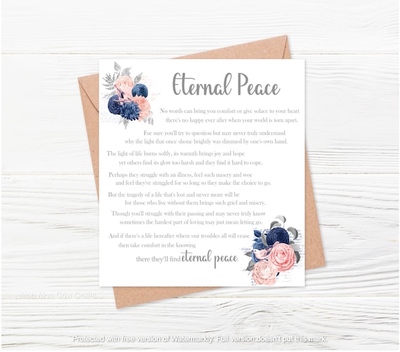 Comes In Waves Sympathy Card in Navy Comes In Waves Sympathy Card in Navy