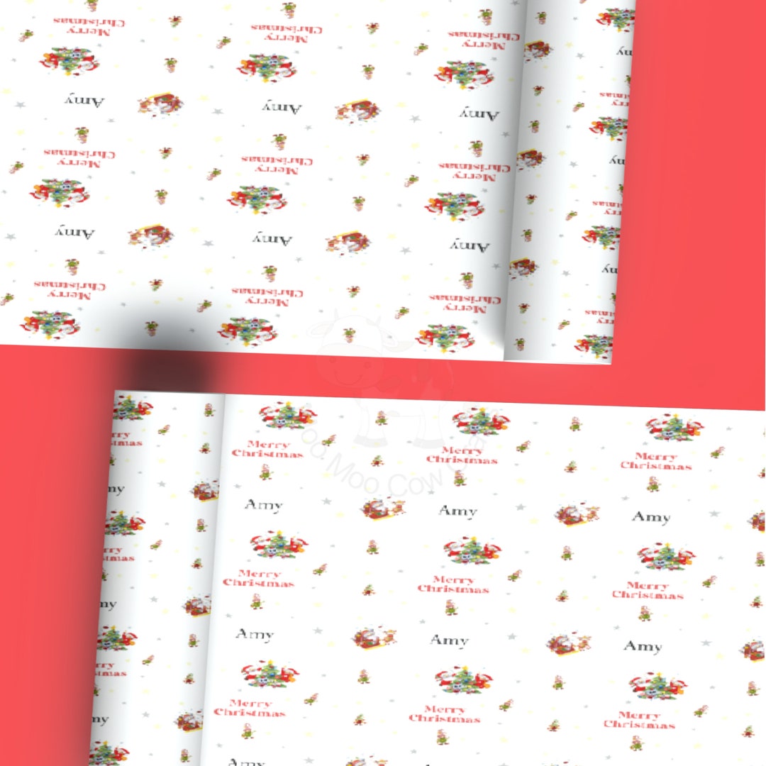 Personalised Christmas Wrapping Paper, Personalised Xmas Gift Wrap for