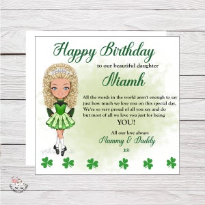 Carte d'anniversaire danse irlandaise, carte de danseuse irlandaise pour fille, petite-fille, 13, 16, 18, 21, carte d'anniversaire spéciale danse irlandaise