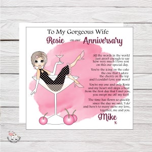 Wedding Anniversary Card for Wife or Partner
