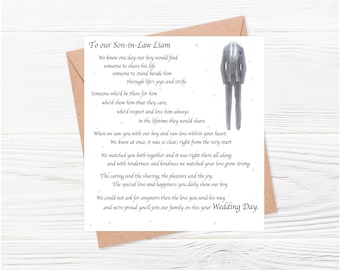 Gay Son-in-Law Card, Wedding Card for Son in law, Gay Wedding Card, LGBT New Son in law Card, Card for new son in law, Same Sex Wedding Card