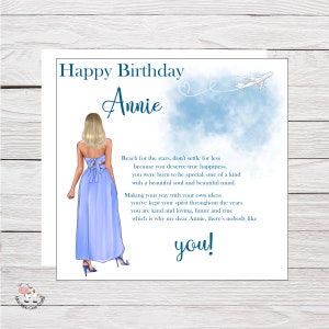 Grande carte d'anniversaire personnalisée fille, petite-fille, nièce, soeur, 18, 21 ans carte d'anniversaire spéciale, carte d'anniversaire adulte adulte