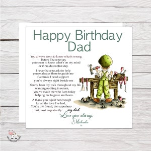 Carte d'anniversaire pour papa, carte d'anniversaire personnalisée à mon père, papa, pops, papa, carte papa sentimentale, carte papa, jolie carte papa, carte fantaisiste