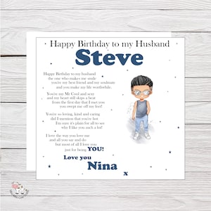 Carte d'anniversaire pour mari, carte de joyeux anniversaire personnalisée à mon mari petit ami pour son anniversaire, carte d'anniversaire personnalisée